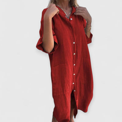 MELANY | STIL HEMDKLEID IN KNIELÄNGE