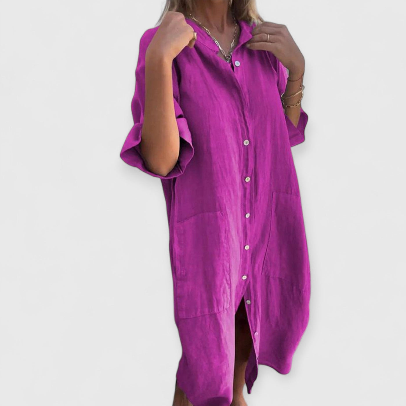MELANY | STIL HEMDKLEID IN KNIELÄNGE
