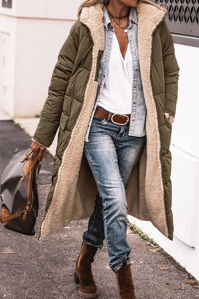 Marije™| Warme wattierte Jacke mit Kapuze