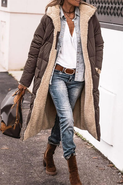 Marije™| Warme wattierte Jacke mit Kapuze